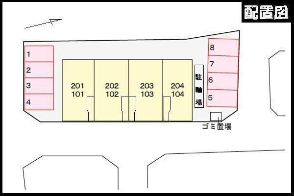 レーベンハイムの駐車場