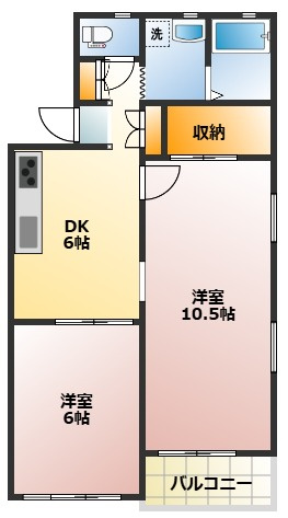 【間取り】 | 石井ハイツ | ご家族にもおすすめの2DKの間取り！