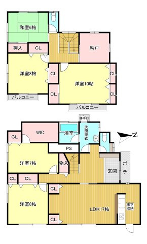 生駒市喜里が丘2丁目の間取り|5SLDK　土地面積:329.12ｍ2　建物面積：161.60ｍ2　駐車1台可能