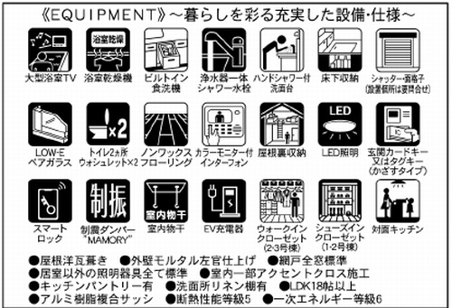 【仲介手数料０円】厚木市林4丁目2期　新築一戸建て　全3棟の設備|厚木市林4丁目2期　新築一戸建て　全3棟