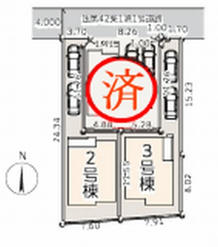 【仲介手数料０円】藤沢市羽鳥3丁目　新築一戸建て　全3棟の区画図|藤沢市羽鳥3丁目　新築一戸建て　全3棟