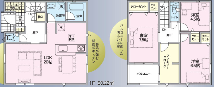 三島市中第３　全5棟　1号棟の間取り