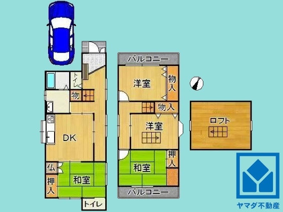 宇治市小倉町山際の間取り