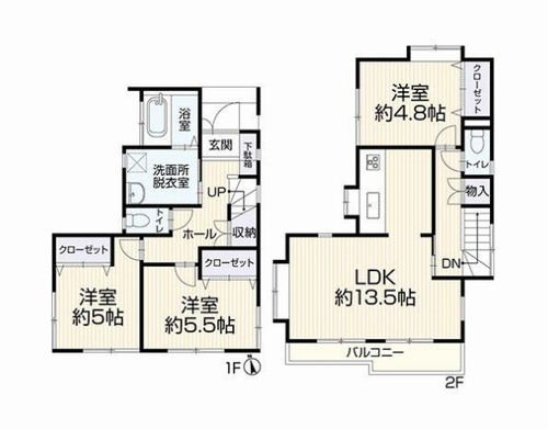 【間取り】 | 【仲介手数料０円】藤沢市円行1丁目　中古戸建 | 藤沢市円行1丁目　中古戸建