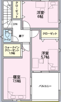 三島市中第３　全５棟　3号棟の間取り