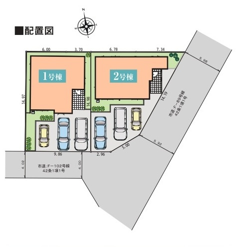【仲介手数料無料】新築戸建　深谷市秋元町39（全2棟）の区画図