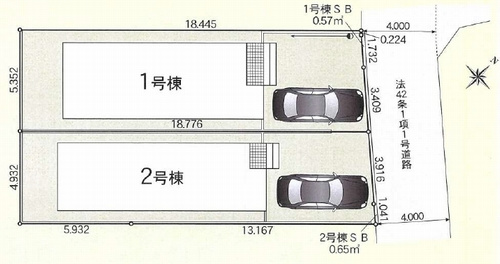 【仲介手数料０円】座間市相模が丘第40　新築一戸建て　全2棟の区画図|座間市相模が丘第40　新築一戸建て　全2棟