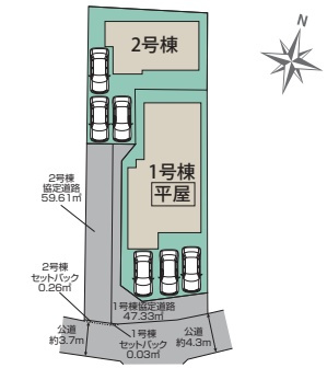 姫路市大津区平松　新築一戸建ての区画図|全２区画