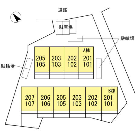 プレシャス・ハートランド西小松川Ⅱ B棟の区画図