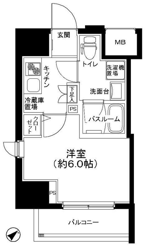 立川市高松町２丁目の賃貸マンションの間取り