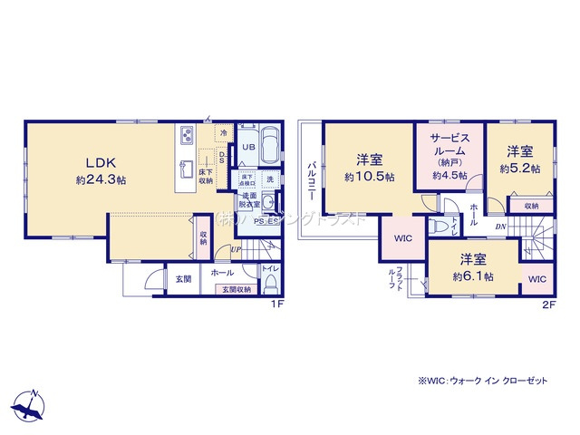 仲介手数料無料　ケイアイグレース所沢市小手指南10期・新築全3棟の間取り