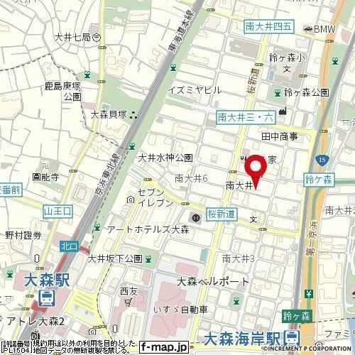 ハイタウン大森ナンバー５の地図