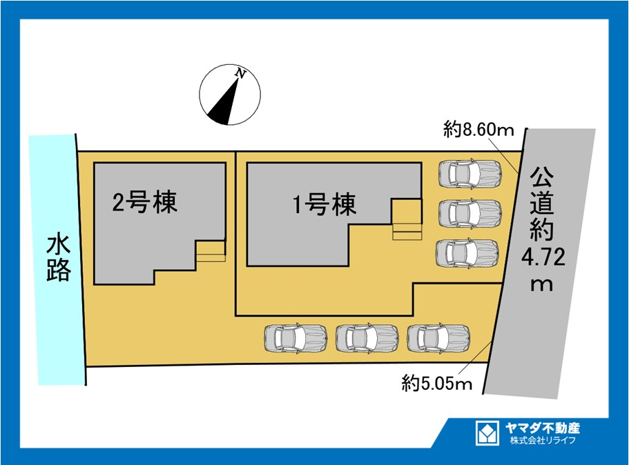 リーブルガーデン　一宮市萩原町第四　全2区画分譲の区画図|■区画図
■YAMADA電機の　ヤマダ不動産　株式会社リライフ　
いつでもお問合わせ下さい。