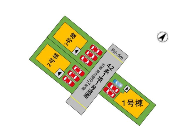 福岡市博多区東月隈5丁目第2-3棟（3号棟）の区画図|配置図（3号棟）