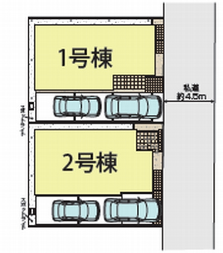【仲介手数料０円】相模原市中央区光が丘3丁目　新築一戸建て　全2棟の区画図|相模原市中央区光が丘3丁目　新築一戸建て　全2棟