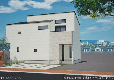 茅ヶ崎市中島　新築戸建　全3棟3号棟の外観パース