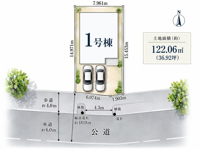 世田谷区宇奈根2丁目の区画図|落ち着いた住環境に位置し、永く快適に暮らせるロケーションです。