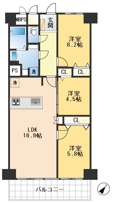 吹田コープの間取り