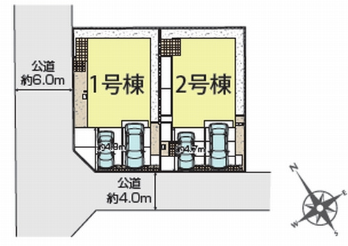 【仲介手数料０円】座間市立野台3丁目　新築一戸建て　全2棟の区画図|座間市立野台3丁目　新築一戸建て　全2棟