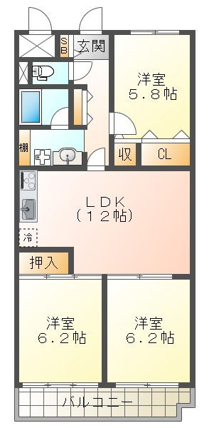 ドルミハイツＡ棟の間取り