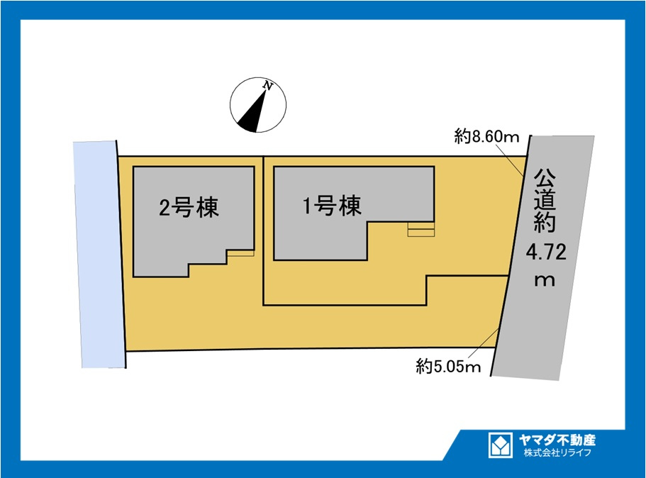 リーブルガーデン　一宮市萩原町第四　全2区画分譲の区画図|■区画図
■YAMADA電機の　ヤマダ不動産　株式会社リライフ　
いつでもお問合わせ下さい。