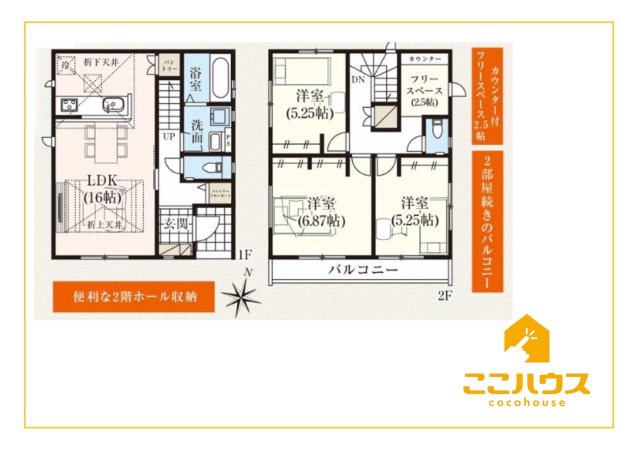 沖縄市松本3期　グラファーレ　新築戸建て　全2棟　1号棟の間取り|「今から見たい！」当日の見学も大歓迎！