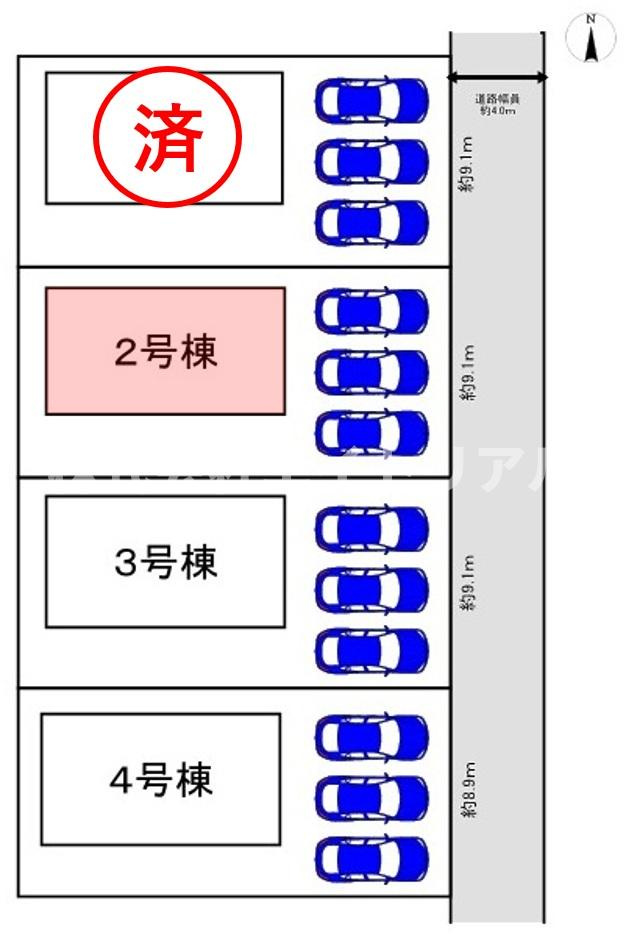 可児市下恵土　第9　新築戸建　全4棟の区画図