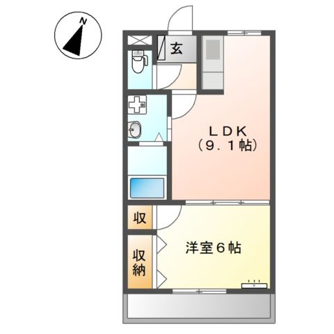 フォンテーヌ二島の間取り