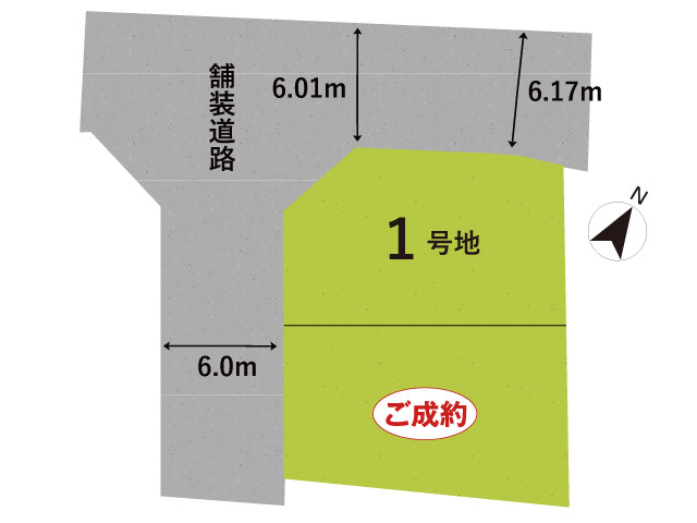 野洲市近江富士二丁目　1期1号地の区画図