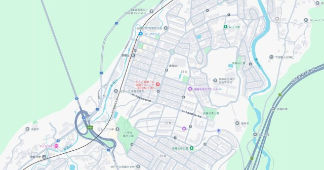 神戸市北区唐櫃台　新築一戸建ての地図