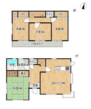 結城市江川新宿の間取り