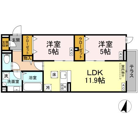 セレスティア江戸川Ⅱの間取り