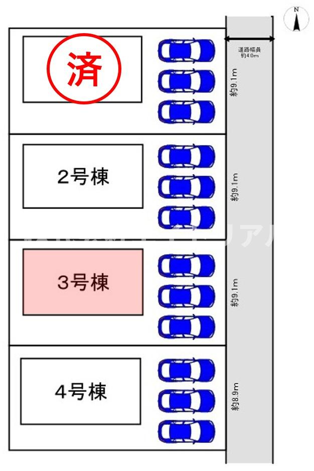 可児市下恵土　第9　新築戸建　全4棟の区画図