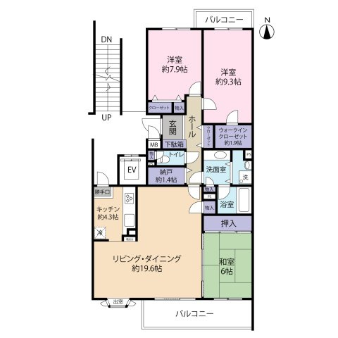 両面バルコニーです！LDK23.9帖×勾配天井で開放的な住空間♪居室も広く収納量も豊富なので、伸び伸びと暮らせます！納戸やウォークインクローゼットも有！