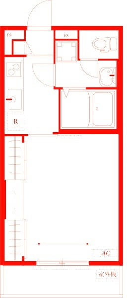 鎌倉市材木座２丁目のアパートの間取り|洗面台とトイレが別の空間になります♪
