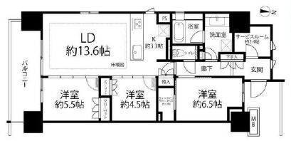 猿江恩賜公園レジデンスの間取り|南西角部屋住戸につきまして日当たり・通風・眺望良好。新規リフォームマンション。