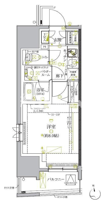 板橋区板橋４丁目の賃貸マンションの間取り
