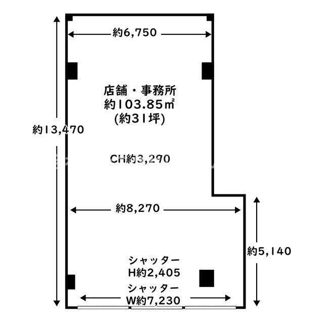 枚方市宮下町１階路面店舗・事務所の間取り