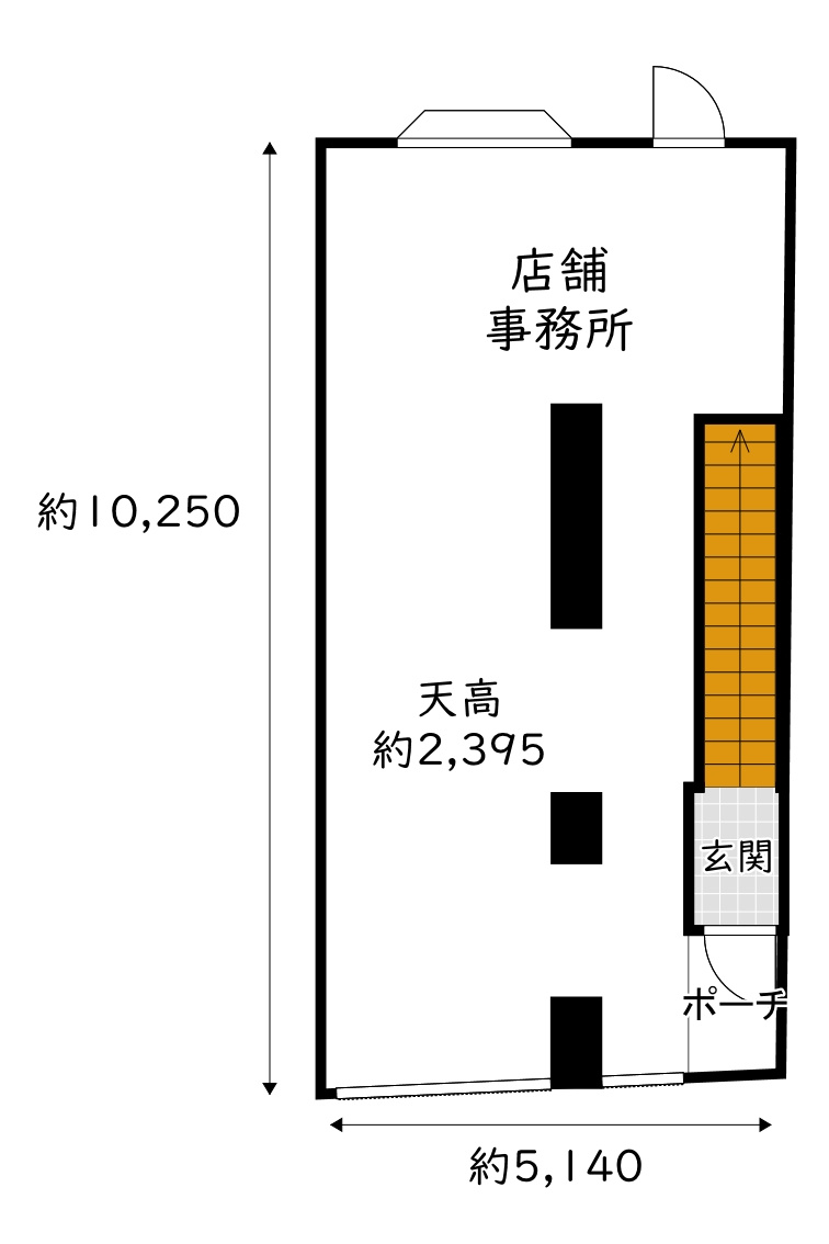 北大利町1階路面貸店舗・事務所の間取り