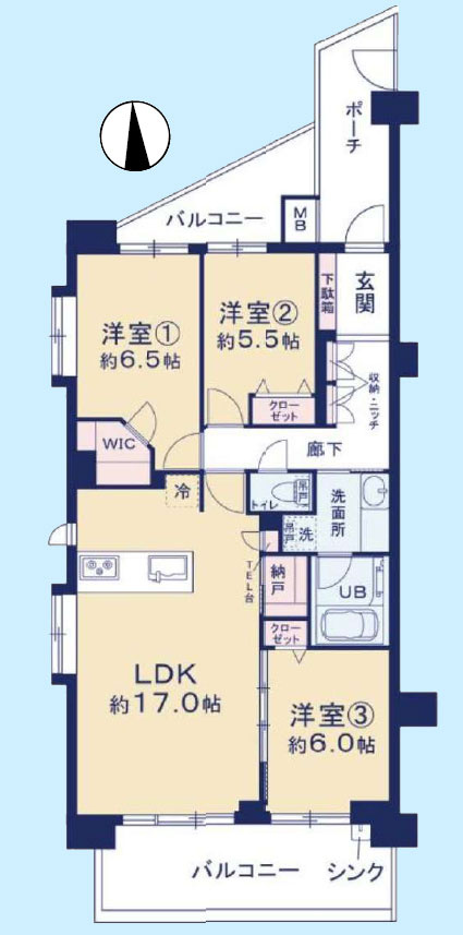 藤和祐天寺ホームズの間取り