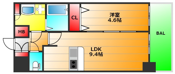 プレサンス立売堀パークシティの間取り|現状有姿