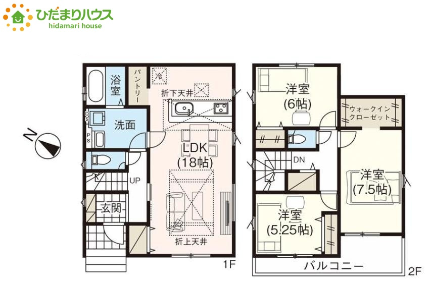 上尾市上34期　新築戸建　グラファーレ01の間取り