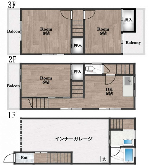 上四条町中古戸建の間取り|全居室6帖以上！2026年8月に内・外装リフォーム済みで室内大変キレイです♪