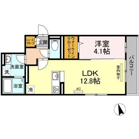 福岡市南区塩原４丁目のアパートの間取り