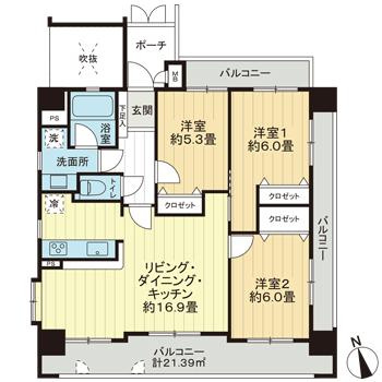 アンピール六本松の間取り