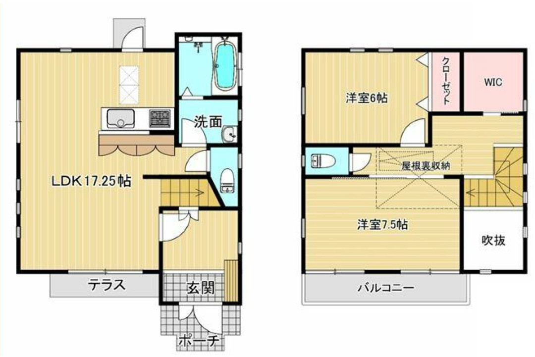 武蔵村山市残堀５丁目　全１棟　中古戸建の間取り