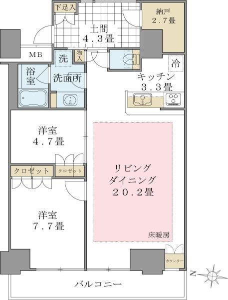 Ｂｒｉｌｌｉａ　ｉｓｔ　東雲キャナルコートの間取り