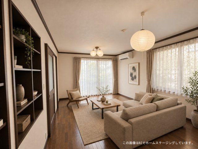 廿日市市宮島口上1丁目の居間・リビング|リフォーム例：家具配置イメージ♪
住居・事務所・民泊・デイサービスなど多彩な用途に活用可能◎