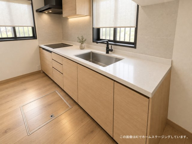 廿日市市宮島口上1丁目のキッチン|リフォーム例：ナチュラルモダン風に♪