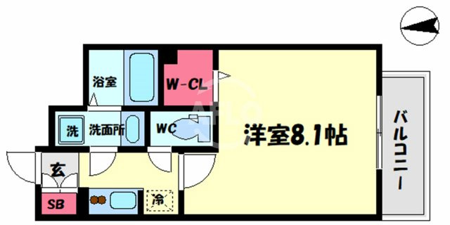 S-RESIDENCE西長堀の間取り|S-RESIDENCE西長堀　開放感のある間取り